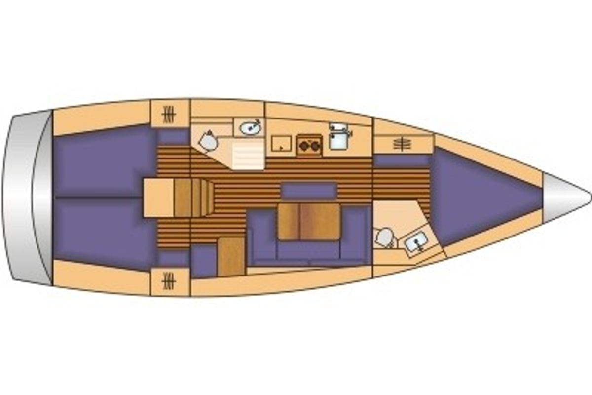 Floor plan of ZEPHYR, a Bavaria Cruiser 41 sailboat at Gothenburg, Sweden