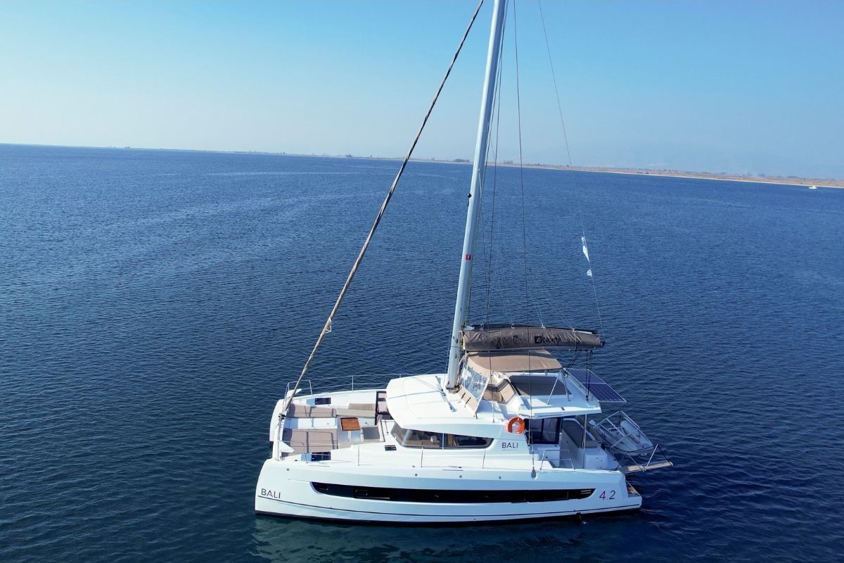 Exterior view of North Cat 42, a Bali 4.2 catamaran at Sipias Municipal Unit, Greece