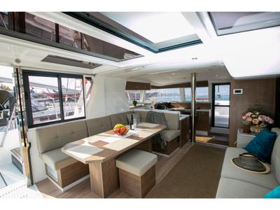 Salon of North Cat 42, a Bali 4.2 catamaran at Sipias Municipal Unit, Greece