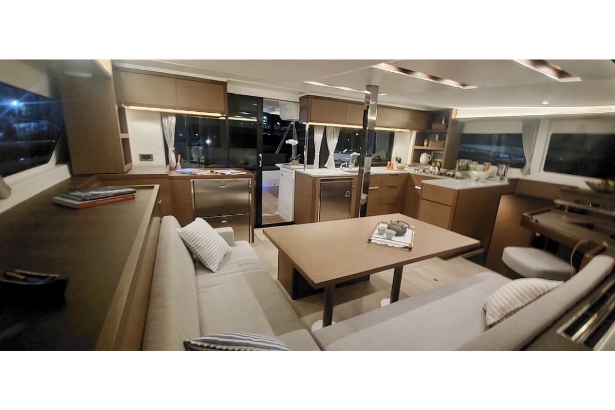 Salon of BYC PARATY , a Lagoon 46 catamaran at Angra dos Reis, Brazil