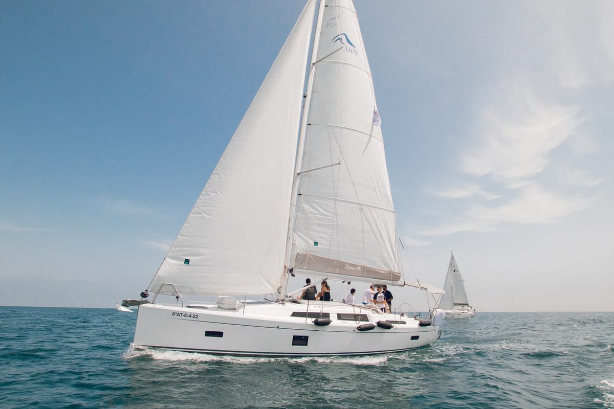 Exterior view of Lady Marga, a Hanse Yachts Hanse 388 sailboat at Dénia, Spain