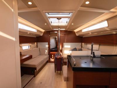 Salon of Lady Marga, a Hanse Yachts Hanse 388 sailboat at Dénia, Spain