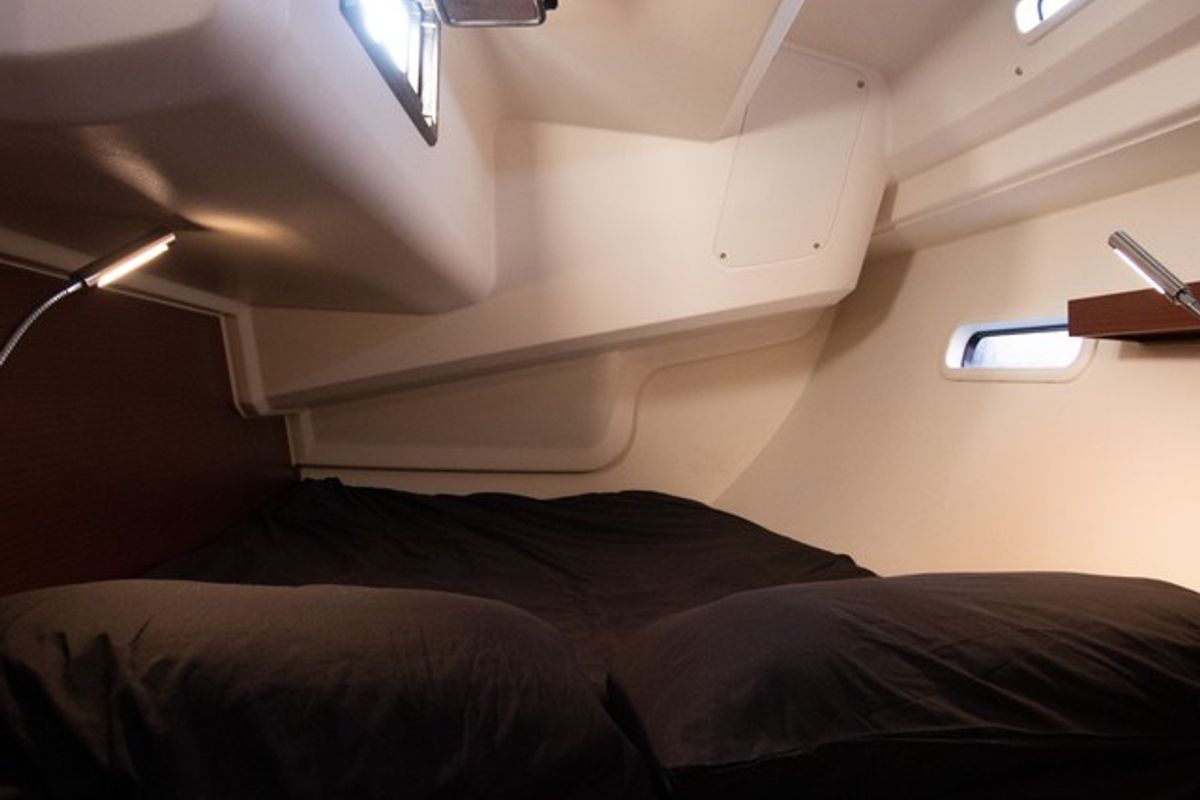 Cabin on Lady Marga, a Hanse Yachts Hanse 388 sailboat at Dénia, Spain