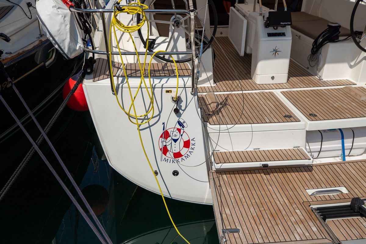 Mikkamakka, a Jeanneau Sun Odyssey 440 sailboat at Grad Kaštela, Croatia