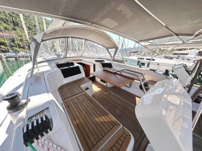 Deck of Deep Sea, a Hanse Yachts Hanse 458 sailboat at Grad Šibenik, Croatia