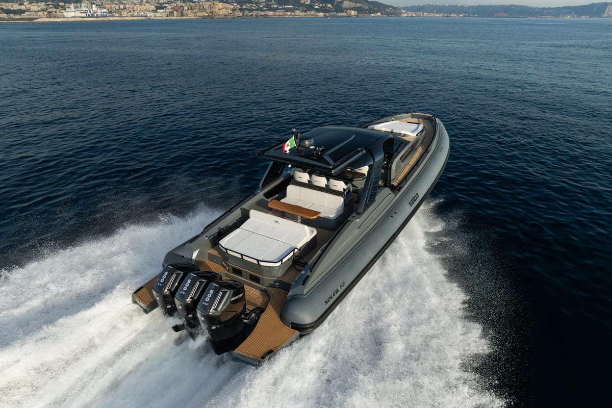 Nautilus 01, a Salpa Soleil 52 motorboat at Terracina, Italy