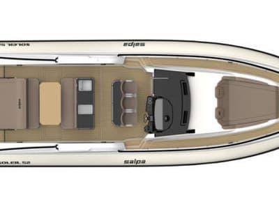Nautilus 01, a Salpa Soleil 52 motorboat at Terracina, Italy