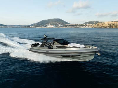 Nautilus 01, a Salpa Soleil 52 motorboat at Terracina, Italy