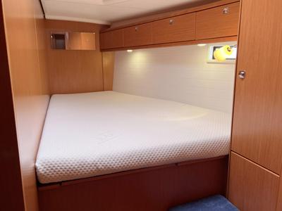 Cabin on Galaxy, a Bavaria Cruiser 46 sailboat at Flensburg, Germany