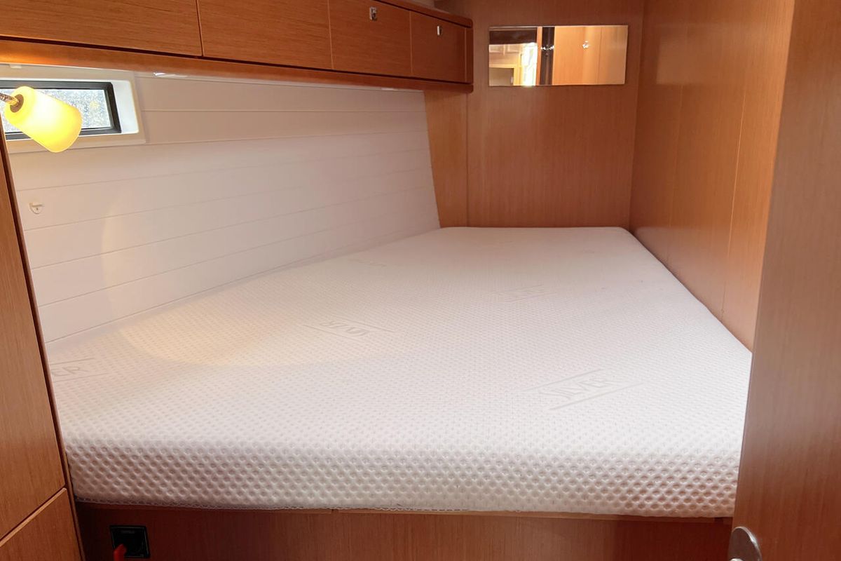 Cabin on Galaxy, a Bavaria Cruiser 46 sailboat at Flensburg, Germany