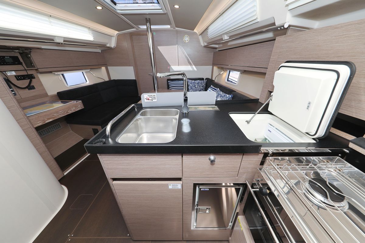 Galley of Smiley, a Hanse Yachts Hanse 388 sailboat at Grad Šibenik, Croatia