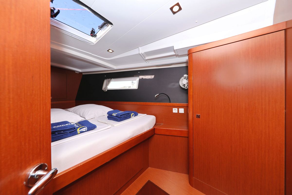 Cabin on Barbarella II, a Beneteau Oceanis 45 sailboat at Grad Trogir, Croatia