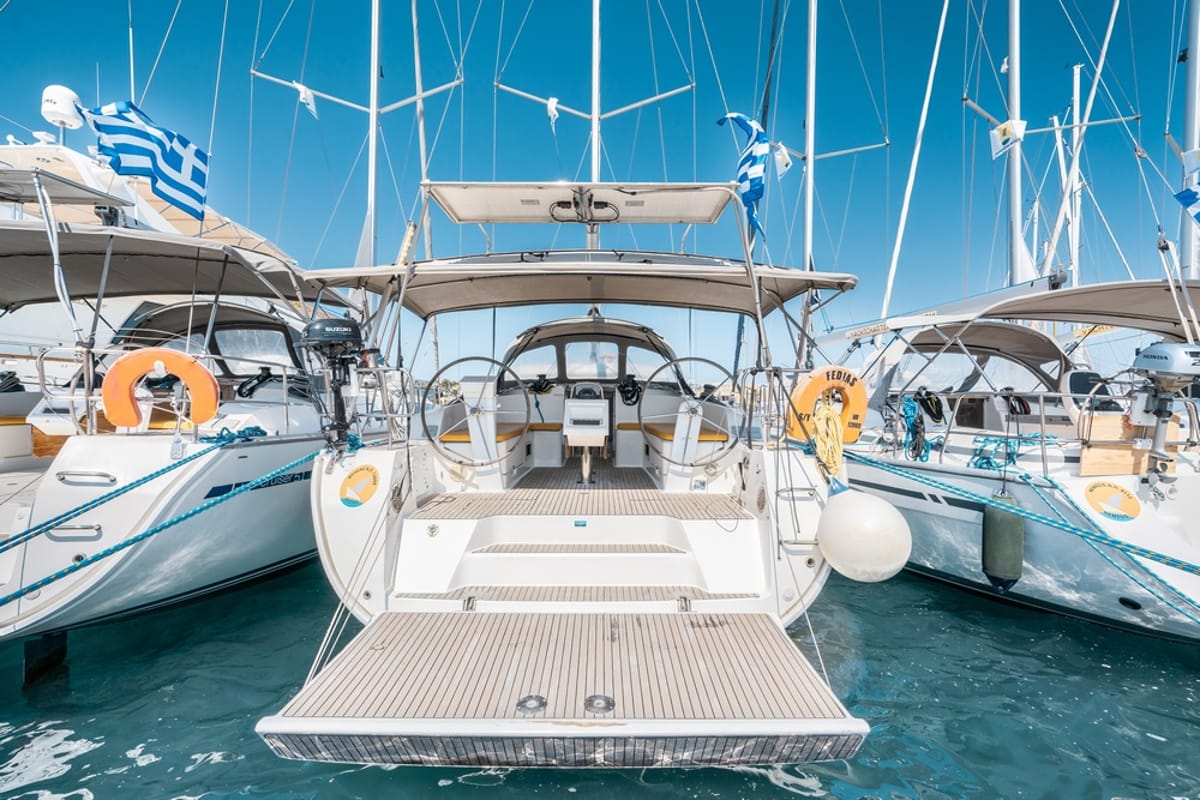 Fedias, a Bavaria Cruiser 46 sailboat at Municipal Unit of Rhodes, Greece