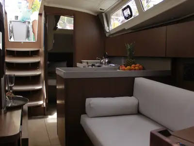 Galley of Diamanti I, a Beneteau Oceanis 41.1 sailboat at Skiathos, Greece