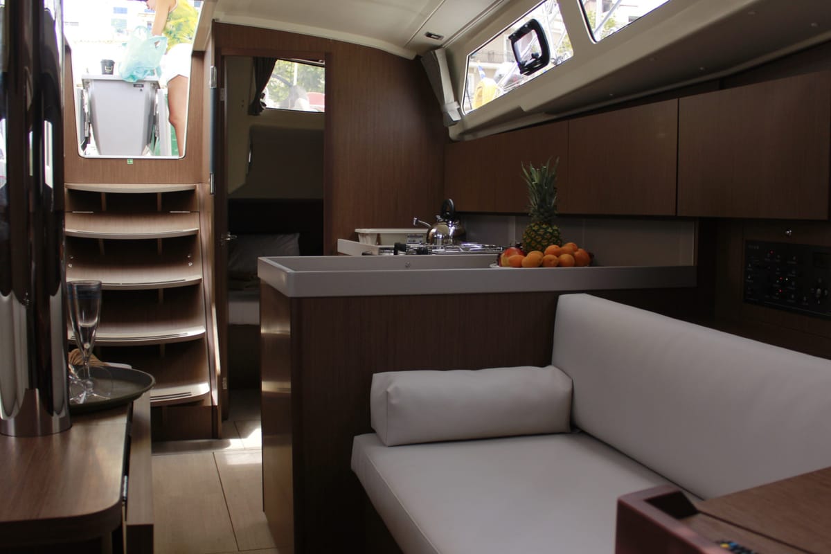 Galley of Diamanti I, a Beneteau Oceanis 41.1 sailboat at Skiathos, Greece