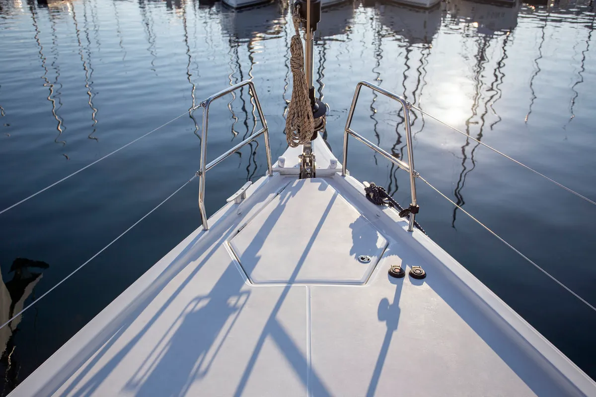 Deck of Sea Cloud 1, a Dufour 430 GL sailboat at Grad Pula, Croatia