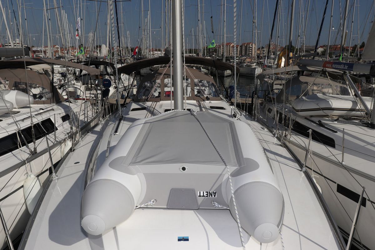 Deck of Anett, a Bavaria Cruiser 46 sailboat at Grad Biograd na Moru, Croatia