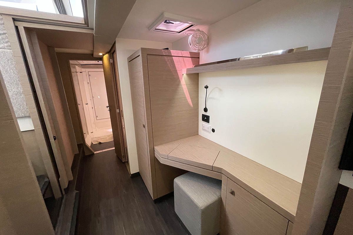 Cabin on Jaxnjoe com, a Fountaine Pajot Lucia 40 catamaran at Road Town, British Virgin Islands