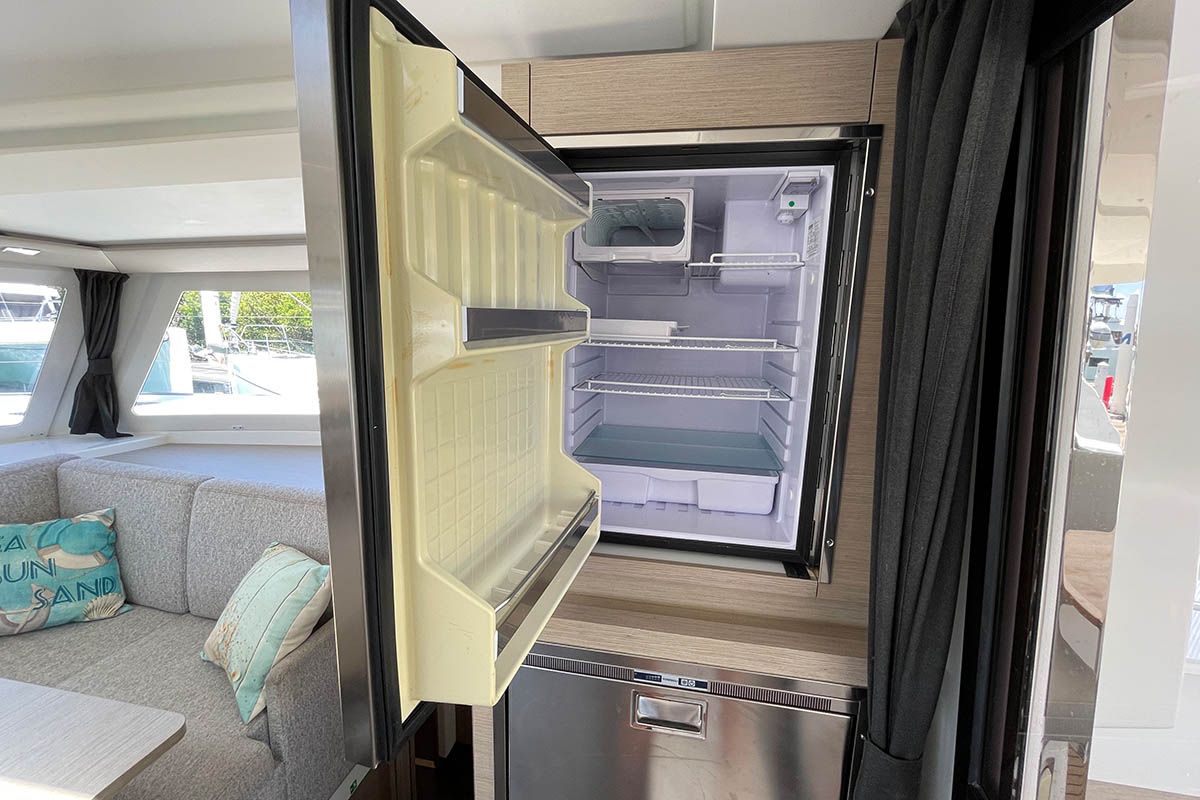 Galley of Jaxnjoe com, a Fountaine Pajot Lucia 40 catamaran at Road Town, British Virgin Islands