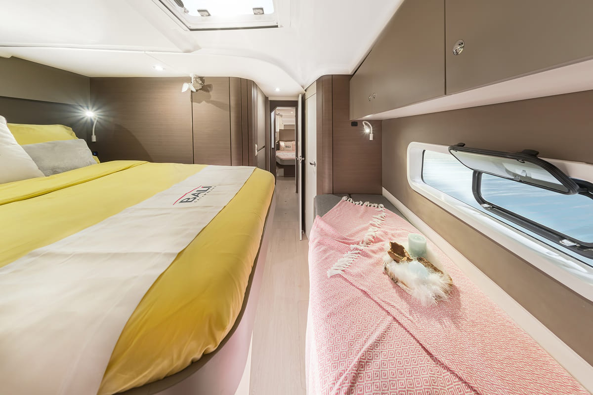 Cabin on Kvinton, a Bali Catspace catamaran at Grad Biograd na Moru, Croatia