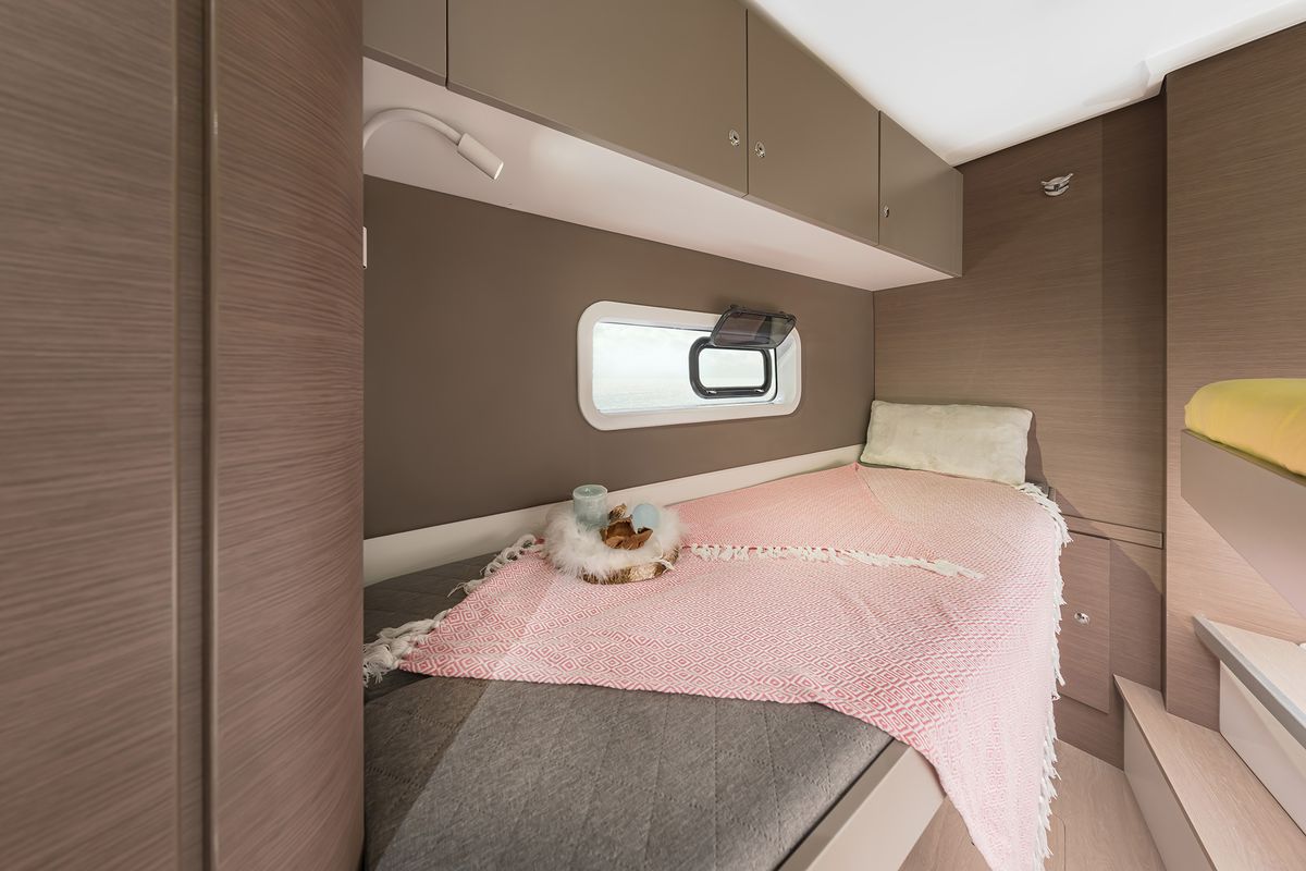 Cabin on Kvinton, a Bali Catspace catamaran at Grad Biograd na Moru, Croatia