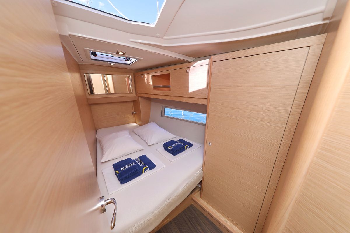 Cabin on Shooting Star, a Dufour 470 sailboat at Grad Vodice, Croatia