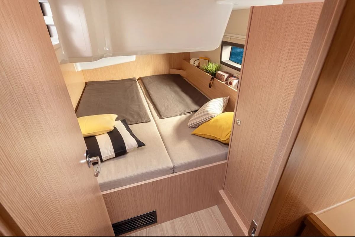 Cabin on EUGENIA, a Bavaria C38 sailboat at Municipal Unit of Lefkada, Greece