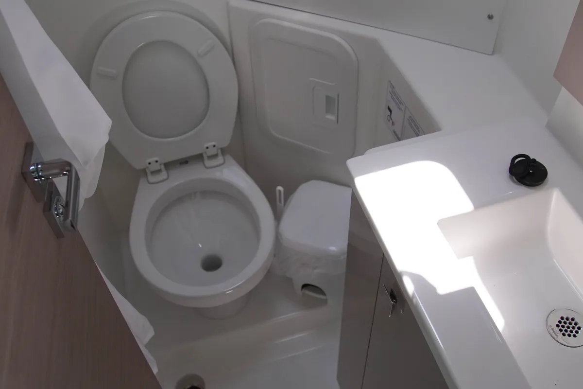 Head on Anasa, a Fountaine Pajot Isla 40 catamaran at Kavala, Greece