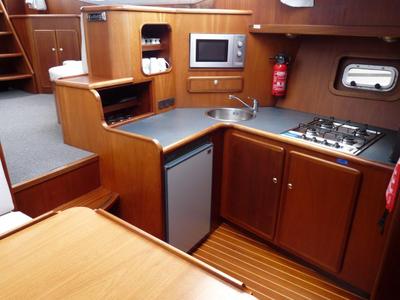 Galley of Orion, a Gulet Nowee Novi 42 motorboat at Akkrum, Netherlands