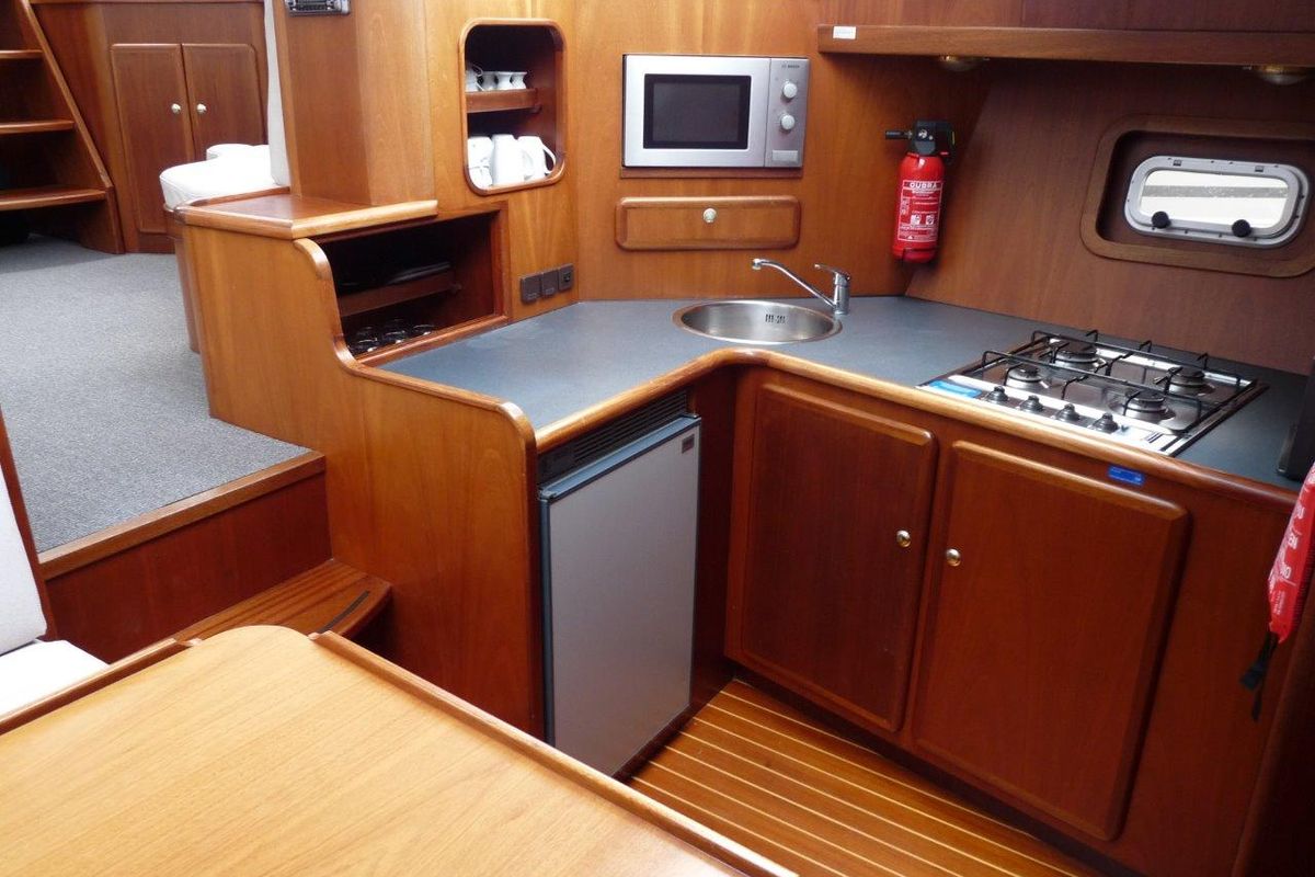 Galley of Orion, a Gulet Nowee Novi 42 motorboat at Akkrum, Netherlands