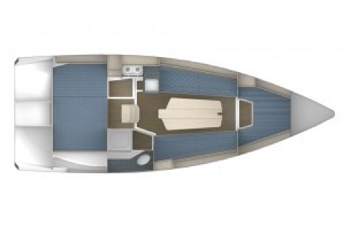 Floor plan of Mistral, a Northman Maxus 26 Standard sailboat at Port Navalo, France