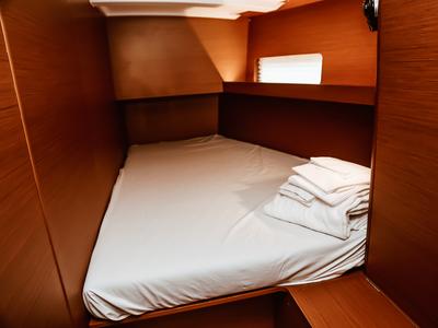 Cabin on Vega, a Jeanneau Sun Loft 47 sailboat at Olbia, Italy