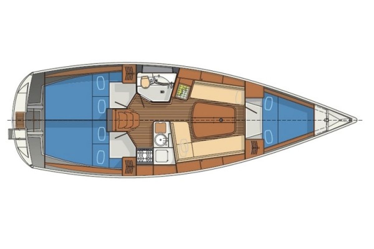 Floor plan of Arctic Vision, a Delphia Yachts Delphia 37 sailboat at Harstad, Norway