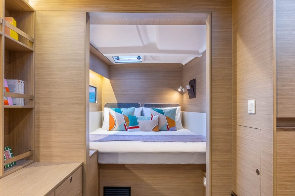 Blue Horizon, a Lagoon 38 catamaran at Grad Kaštela, Croatia