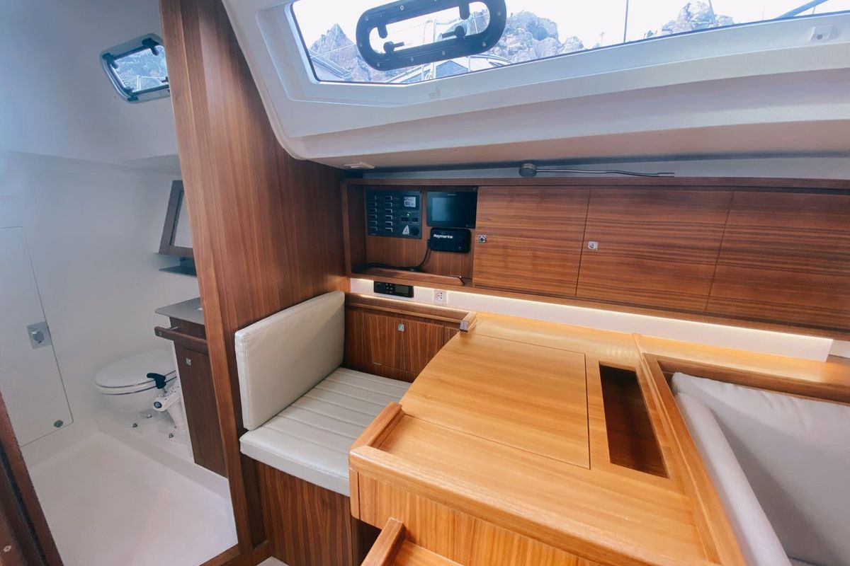 Salon of Marche Ou Reve, a J/Boats J 112 sailboat at Marseille, France