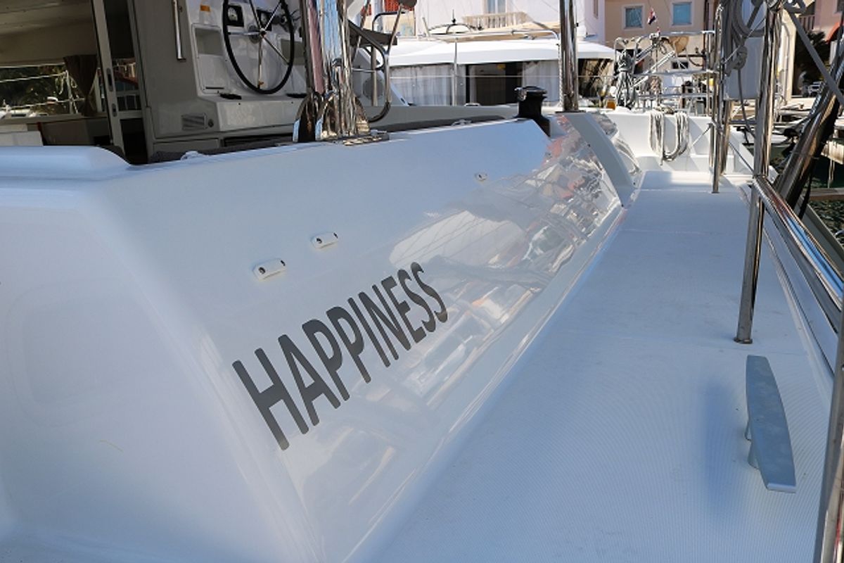 Cockpit of Happiness, a Lagoon 421 catamaran at Općina Rogoznica, Croatia