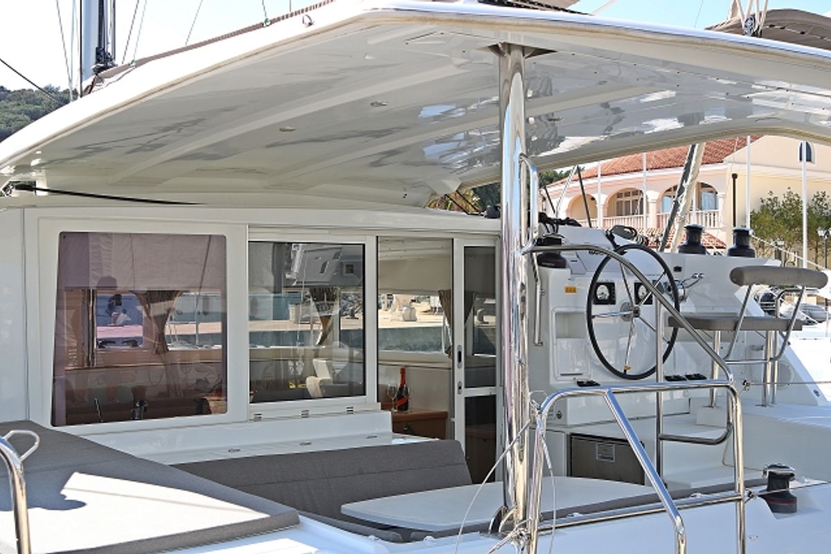 Exterior view of Happiness, a Lagoon 421 catamaran at Općina Rogoznica, Croatia