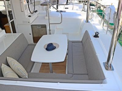 Cockpit of Happiness, a Lagoon 421 catamaran at Općina Rogoznica, Croatia