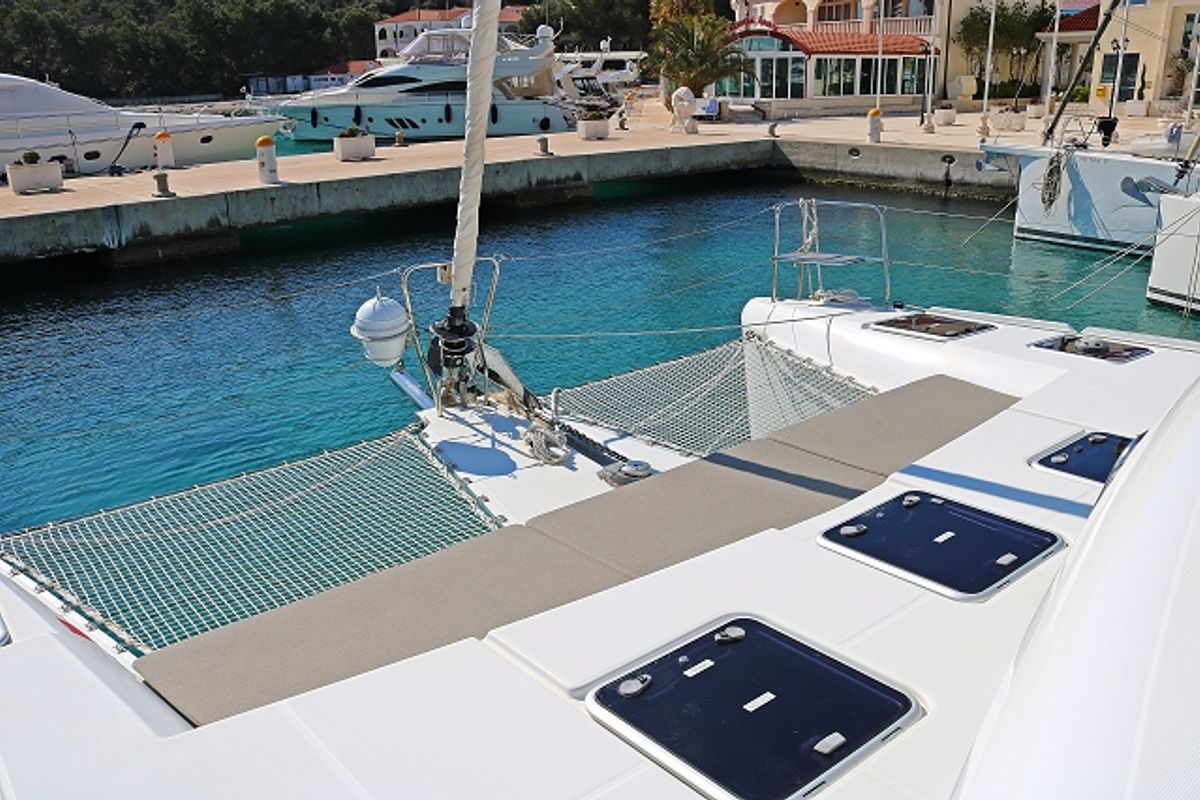 Deck of Happiness, a Lagoon 421 catamaran at Općina Rogoznica, Croatia