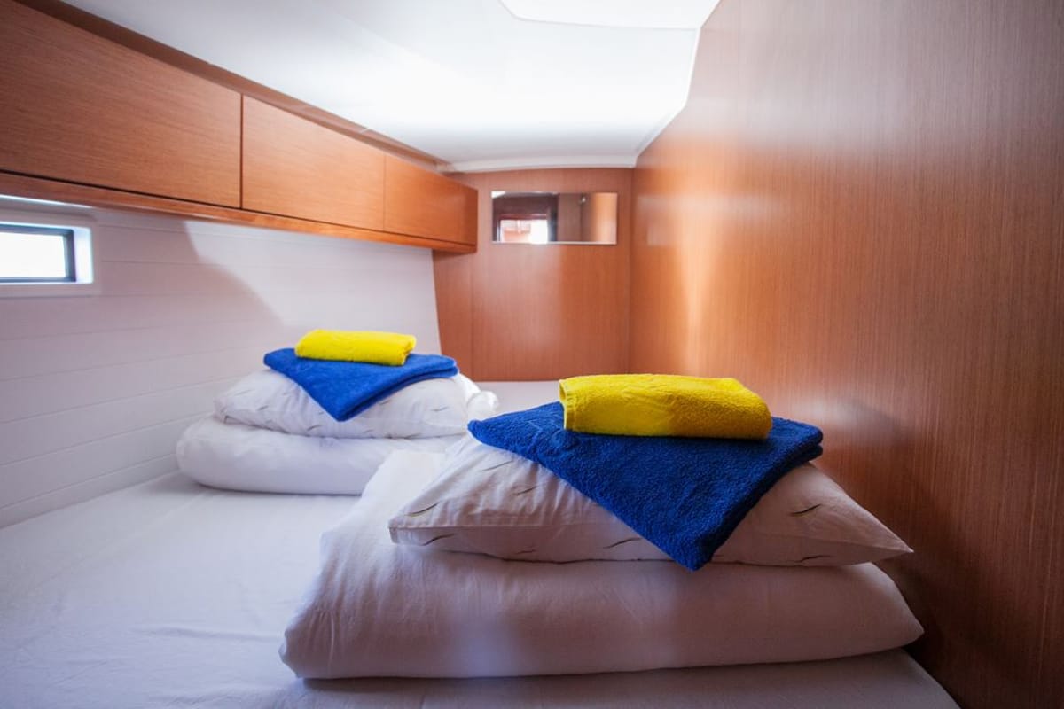 Cabin on Set Point, a Bavaria Cruiser 46 sailboat at Split, Croatia