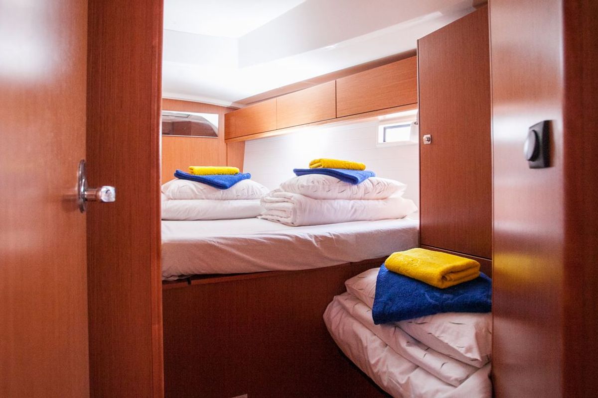 Cabin on Set Point, a Bavaria Cruiser 46 sailboat at Split, Croatia
