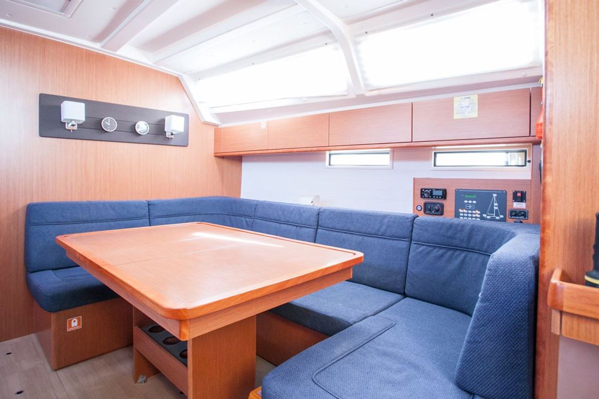 Salon of Set Point, a Bavaria Cruiser 46 sailboat at Split, Croatia