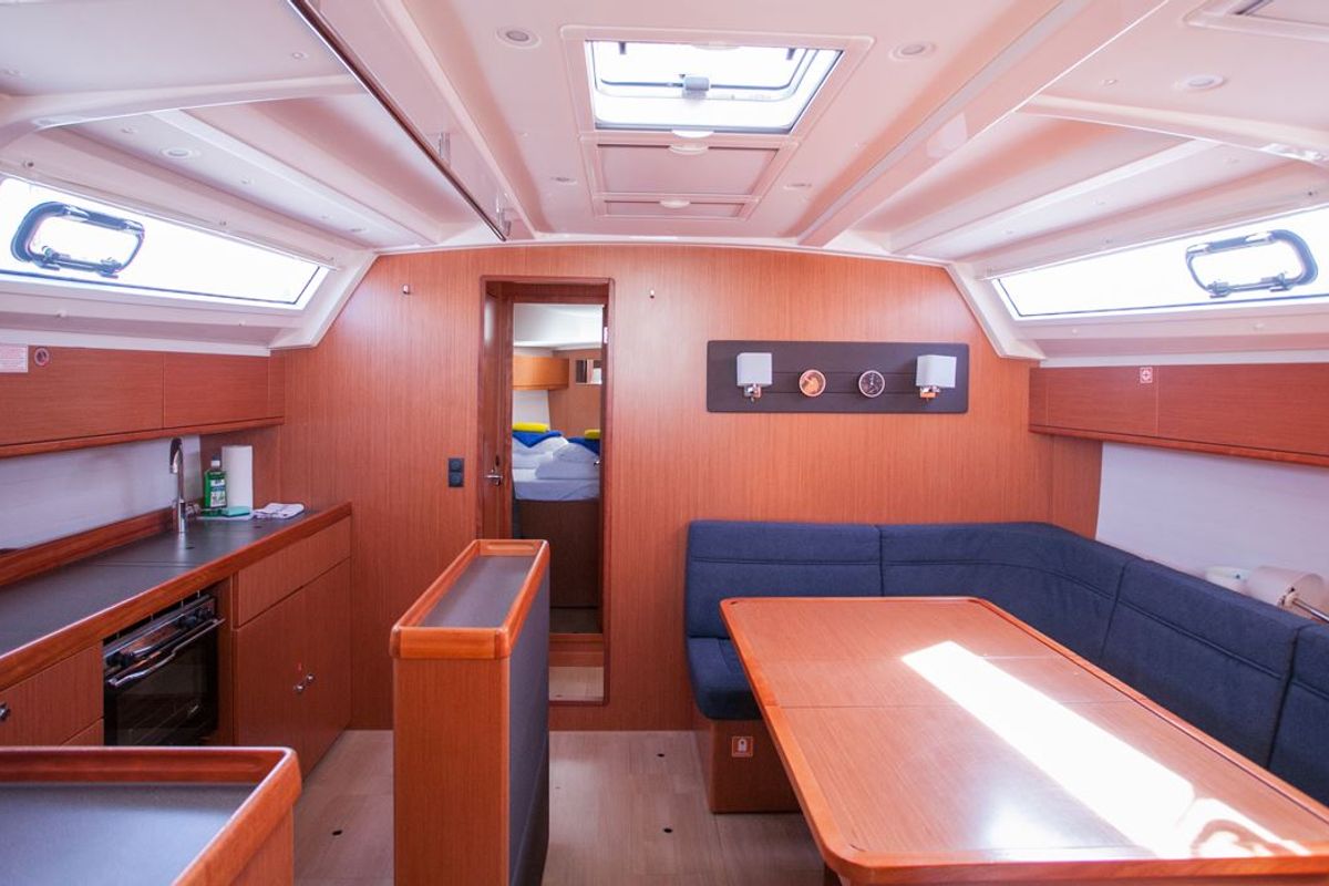 Salon of Set Point, a Bavaria Cruiser 46 sailboat at Split, Croatia