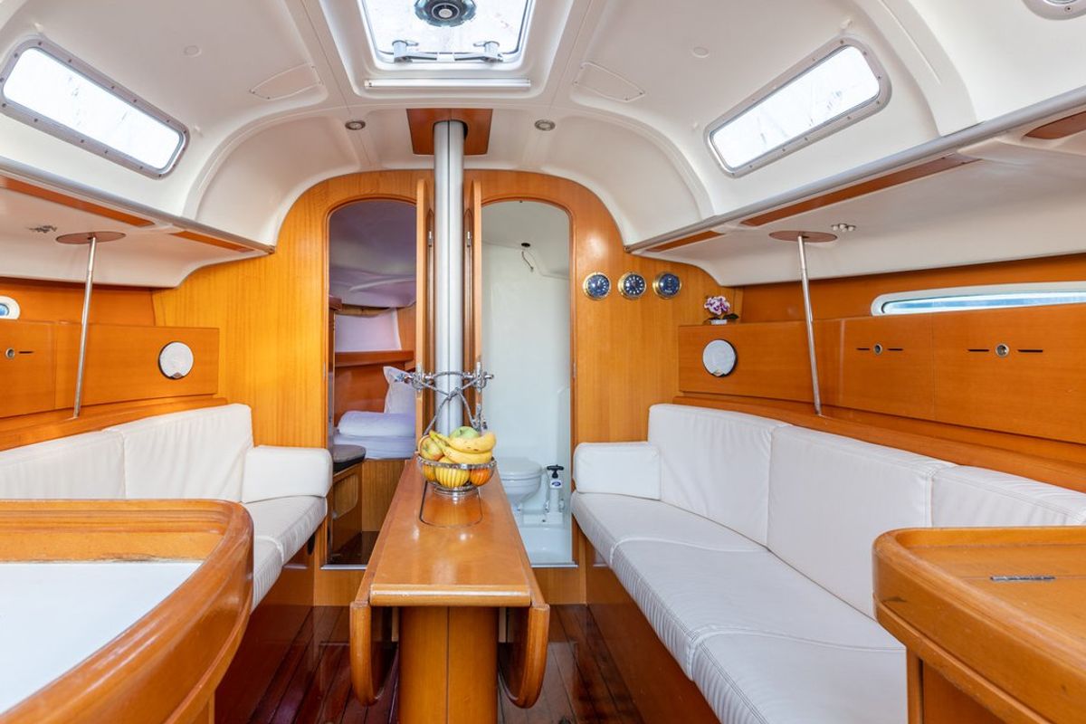 Salon of Kodo, a Beneteau First 40.7 sailboat at Punat, Croatia