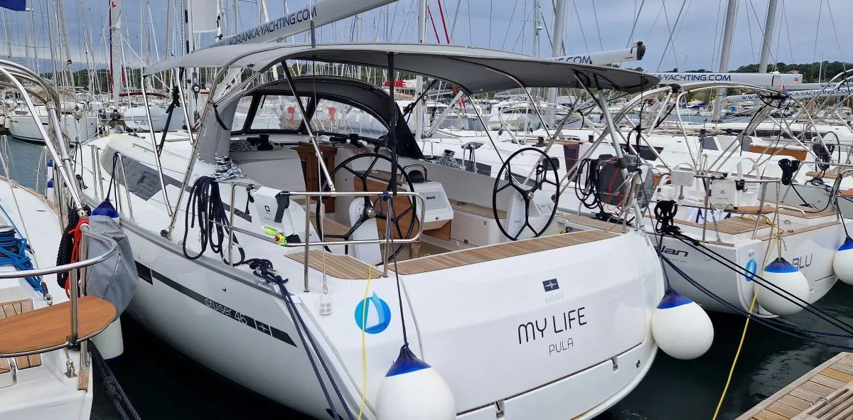 Deck of My life, a Bavaria Cruiser 46 - 4 cab.* sailboat at Grad Pula, Croatia