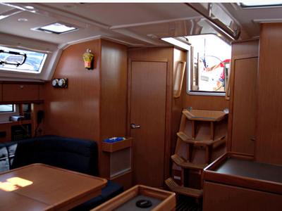 Salon of Lenco, a Bavaria Cruiser 46 sailboat at Kontokali, Greece