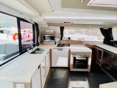 Galley of Runny Babbit, a Fountaine Pajot Tanna 47 catamaran at Road Town, British Virgin Islands