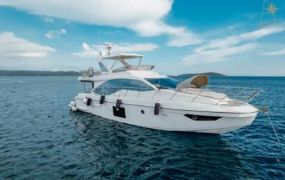 Exterior view of Illyrius, a Azimut 55 Fly yacht at Grad Trogir, Croatia