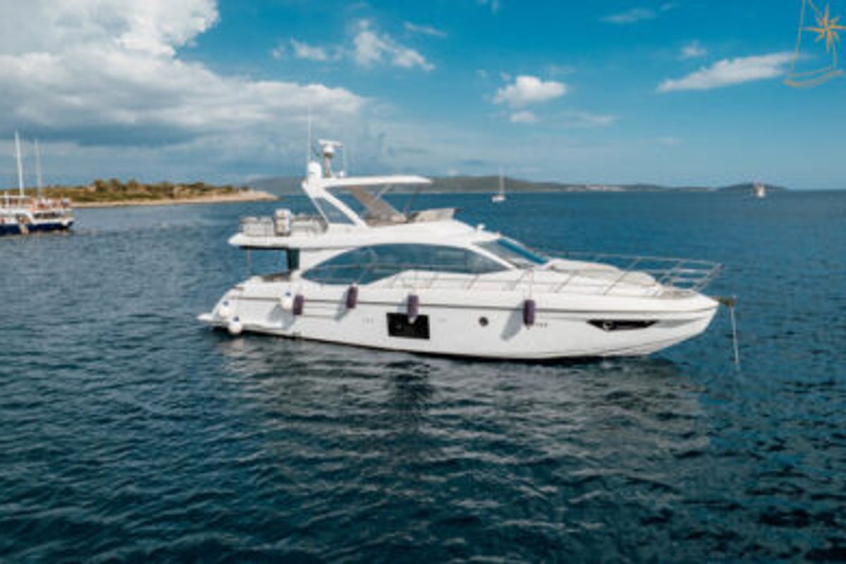 Exterior view of Illyrius, a Azimut 55 Fly yacht at Grad Trogir, Croatia