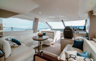 Salon of Illyrius, a Azimut 55 Fly yacht at Grad Trogir, Croatia